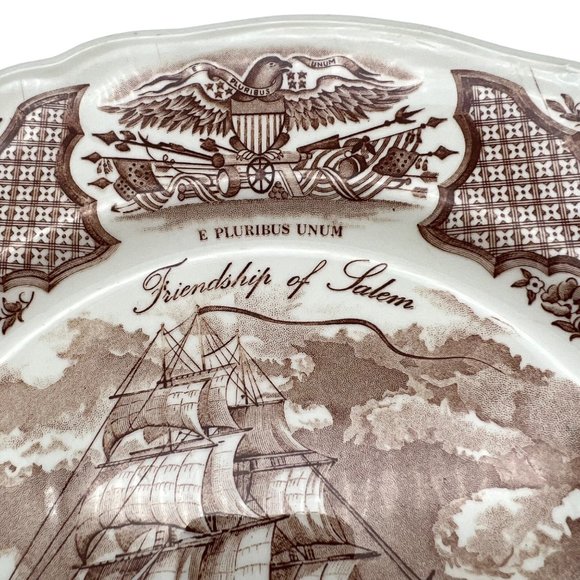 Vintage Fair Winds Friendship of Salem Dinner Plate Alfred Meakin England 10.5" - Picture 4 of 8